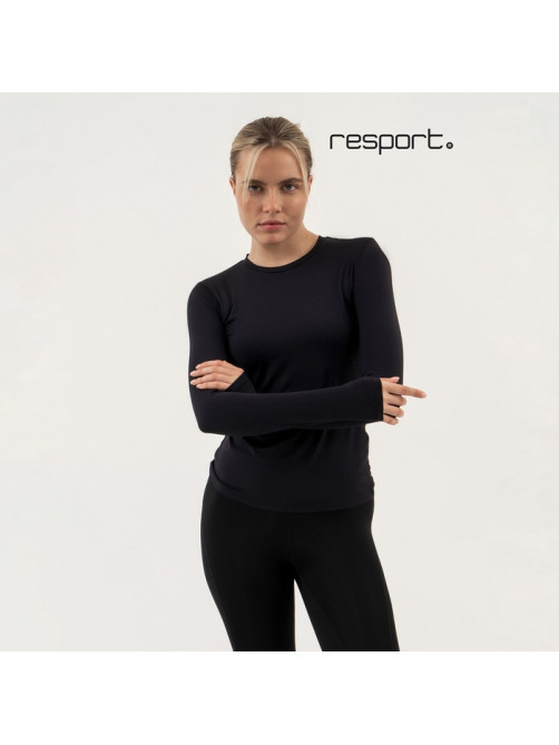 Рашгард с длинным рукавом женский Resport, бифлекс, размер 46 (M), чёрный