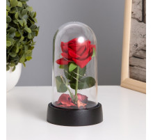 Фигурка световая колба RISALUX «Красная роза», LED-ночник, 3×AG10, 8.5×8.5×15.5 см