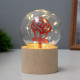 Фигурка световая RISALUX «Роза», LED-ночник, 3×AG10, шар-8 см, 6.5×6.5×11.5 см