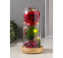 Фигурка световая колба RISALUX «Роза», LED - ночник, 3×АG10, красный, 9.5×9.5×19.5 см