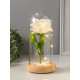 Фигурка световая колба RISALUX «Роза», LED - ночник, 3×ААА, белый, 9.5×9.5×19.5 см