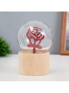 Фигурка световая RISALUX «Роза», LED-ночник, 3×AG10, шар-8 см, 6.5×6.5×11.5 см