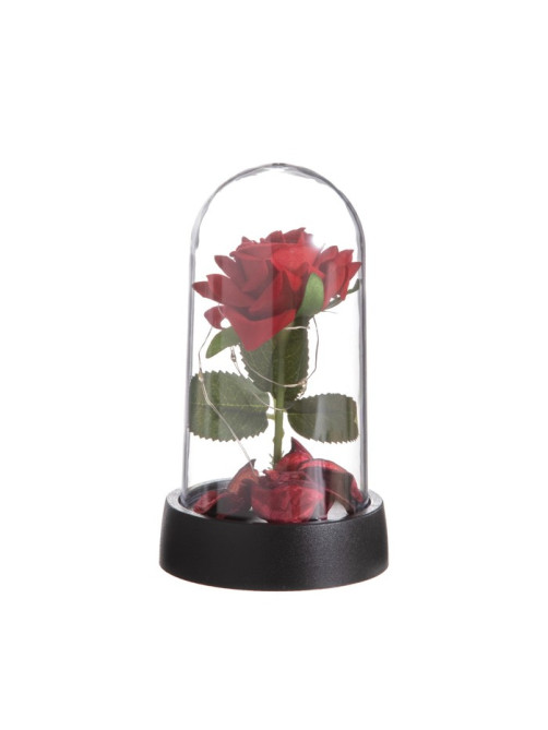 Фигурка световая колба RISALUX «Красная роза», LED-ночник, 3×AG10, 8.5×8.5×15.5 см