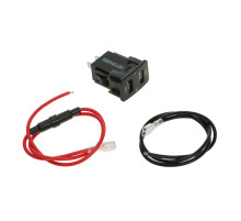 Зарядное устройство, 12-24 В, 2 USB, 4.2 А, вольтметр, черный