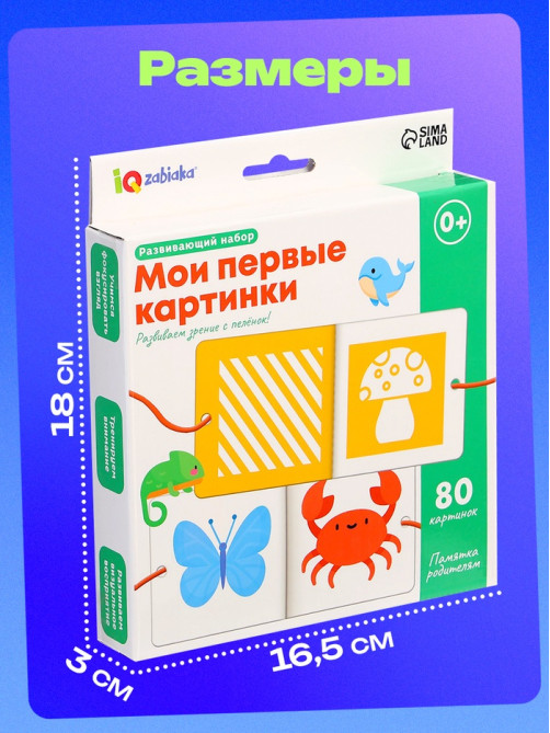 Развивающий набор «Мои первые картинки», 80 карточек, 0+