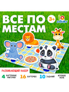 Развивающий набор «Всё по местам», 16 карточек, 10 заданий, 3+