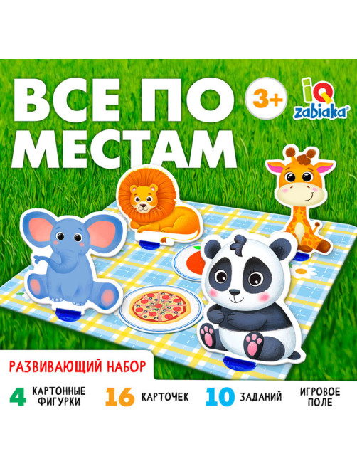Развивающий набор «Всё по местам», 16 карточек, 10 заданий, 3+