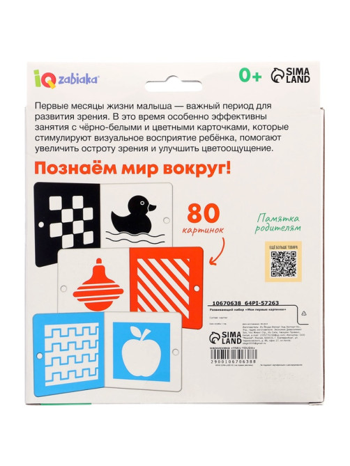 Развивающий набор «Мои первые картинки», 80 карточек, 0+