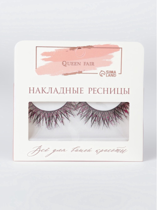 Ресницы накладные «Сияй», с блёстками, 14 мм, без клея, розовые