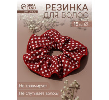 Резинка для волос QF «Орбита гранд» горох, 15 см, бело-красная