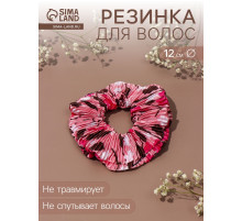 Резинка для волос QF «Орбита», жатка лето, 12 см, розовая