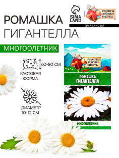 Семена Ромашка «Гигантелла», 0.01 г, «Рецепты дедушки Никиты»