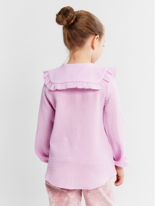 Рубашка для девочки KAFTAN, лиловая, размер 30 (98-104 см)