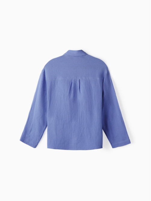 Рубашка из муслина для девочки KAFTAN, синяя, рост 164 см
