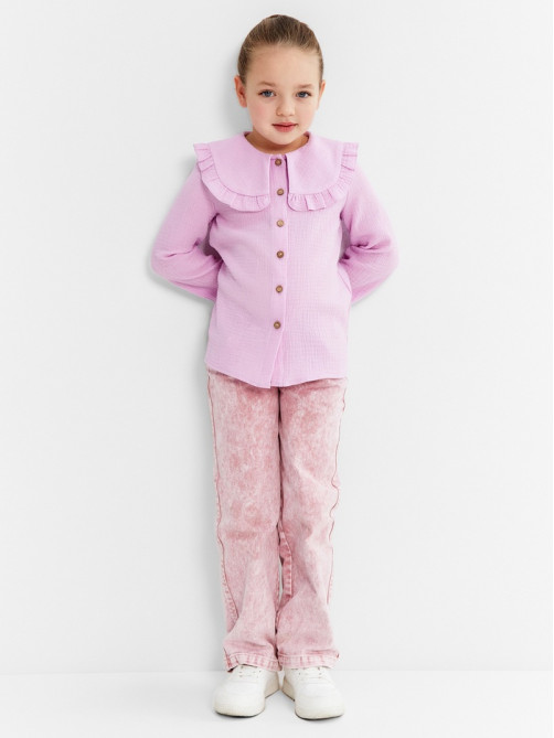 Рубашка для девочки KAFTAN, лиловая, размер 30 (98-104 см)
