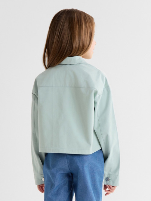 Рубашка для девочки MINAKU: Jeans collection, серо-голубая, рост 164 см
