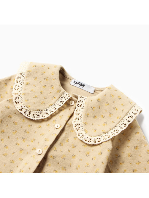 Рубашка для девочки из фланели KAFTAN, бежевая, размер 32 (110-116 см)