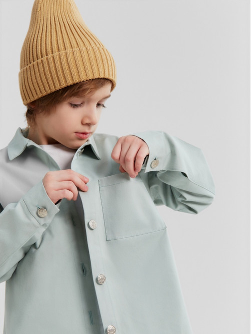 Рубашка детская MINAKU: Jeans collection, цвет мятный, рост 116 см