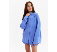 Рубашка из муслина для девочки KAFTAN, синяя, рост 146 см