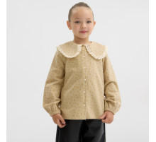 Рубашка для девочки из фланели KAFTAN, бежевая, размер 30 (98-104 см)