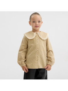 Рубашка для девочки из фланели KAFTAN, бежевая, размер 30 (98-104 см)