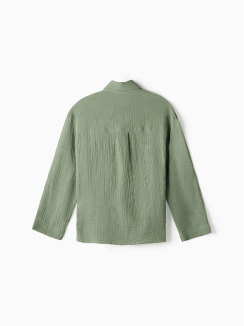 Рубашка из муслина для девочки KAFTAN, зелёная, рост 134 см