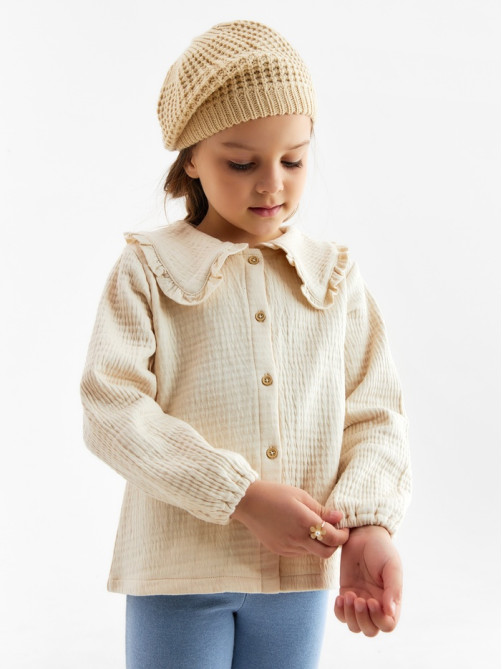 Рубашка для девочки KAFTAN, цвет молочный, размер 32 (110-116 см)