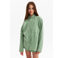 Рубашка из муслина для девочки KAFTAN, зелёная, рост 158 см