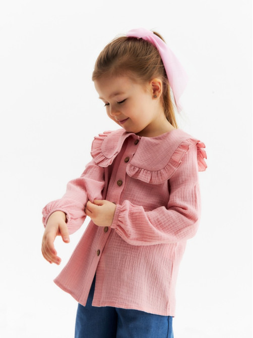Рубашка для девочки KAFTAN, розовая, размер 30 (98-104 см)
