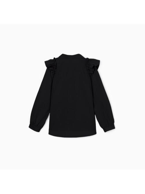 Блузка для девочки MINAKU: Cotton collection, чёрная, рост 128 см
