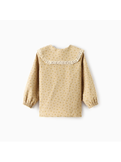 Рубашка для девочки из фланели KAFTAN, бежевая, размер 34 (122-128 см)