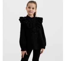 Блузка для девочки MINAKU: Cotton collection, чёрная, рост 122 см