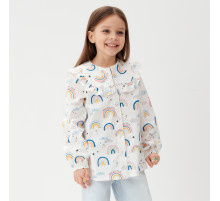 Рубашка детская KAFTAN «Радуга», белая, размер 30 (98-104 см)