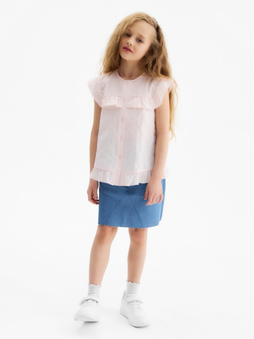 Блузка для девочки, MINAKU, розовая, рост 146 см