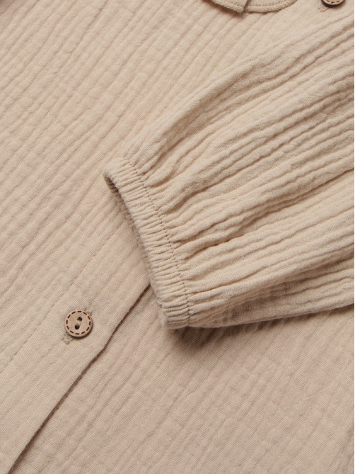 Рубашка для девочки KAFTAN, бежевая, размер 30 (98-104 см)