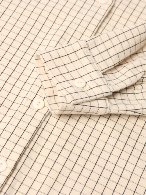 Рубашка для девочки в клетку KAFTAN, бежевая, размер 30 (98-104 см)