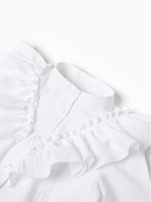 Блузка для девочки MINAKU: Cotton collection, белая, рост 146 см