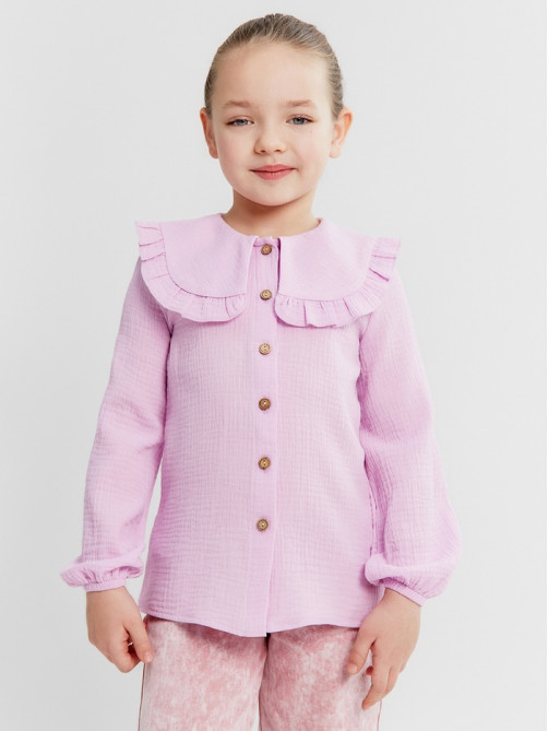 Рубашка для девочки KAFTAN, лиловая, размер 30 (98-104 см)