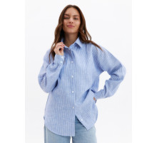 Рубашка женская MINAKU oversize в полоску, белая, голубая, размер 46