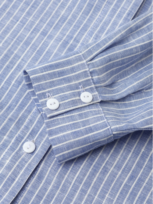 Рубашка женская MINAKU oversize в полоску, белая, голубая, размер 44