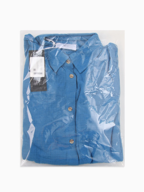 Рубашка женская оверсайз MIST Muslin, размер 40 (XS), синяя