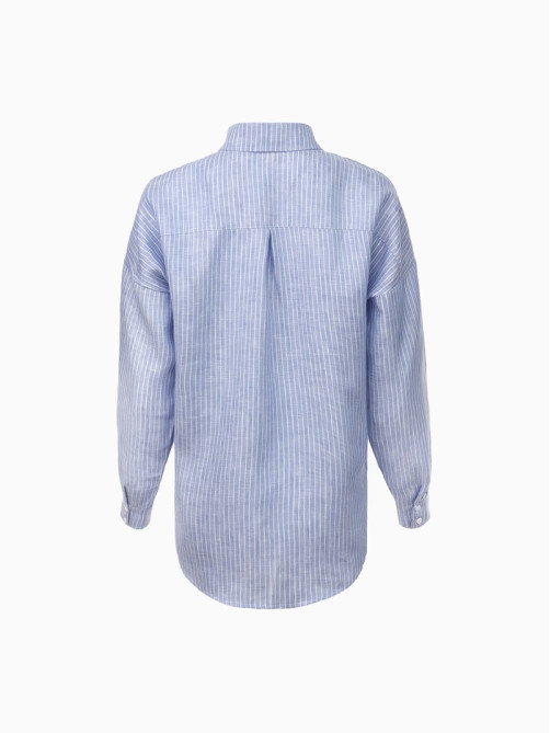 Рубашка женская MINAKU oversize в полоску, белая, голубая, размер 46