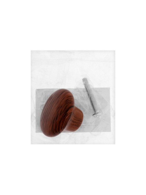 Ручка-кнопка CAPPIO, d=33 мм, пластик, цвет дерево, 8 шт.