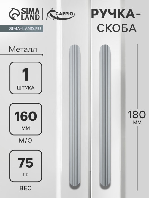 Ручка-скоба CAPPIO RS140, м/о 159 мм, графит
