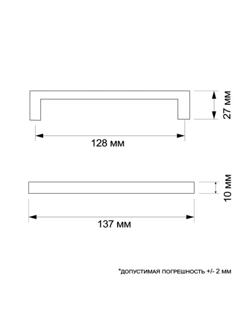 Ручка-скоба CAPPIO SQUARE2 RSC007, алюминий, м/о 128 мм, цвет черный, 4 шт.