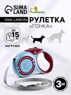 Рулетка «Гонка», 3 м, до 15 кг, голубая