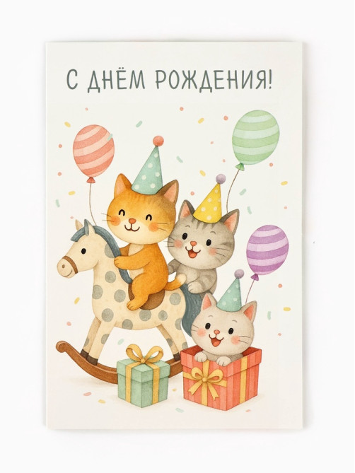 Открытка «В день рождения», 12×18 см