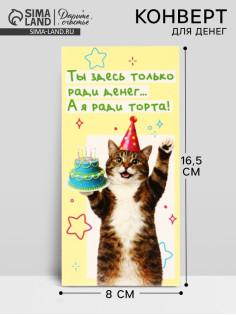 Конверт для денег «С Днём рождения!», 16.5×8 см