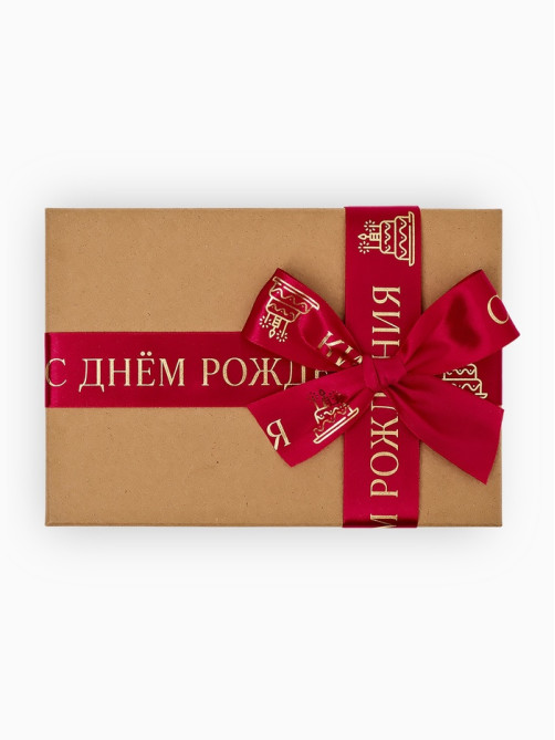 Лента атласная «С Днём рождения», тиснение, 4 см × 23 м (±1 м)