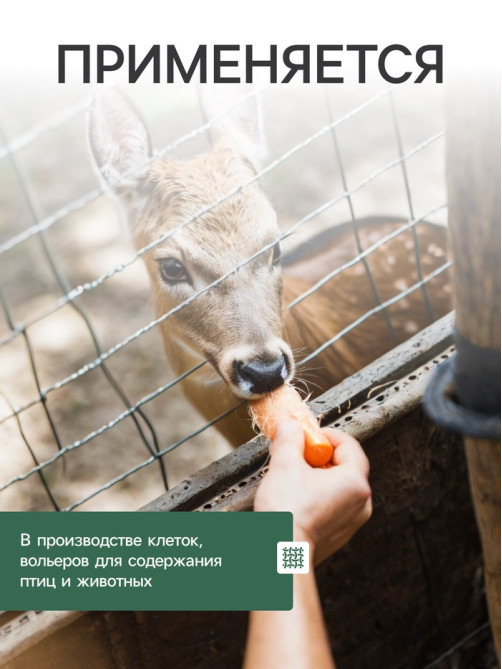 Сетка сварная с ПВХ покрытием, 10×0.5 м, ячейка 50×50 мм, d=1 мм, металл, Greengo